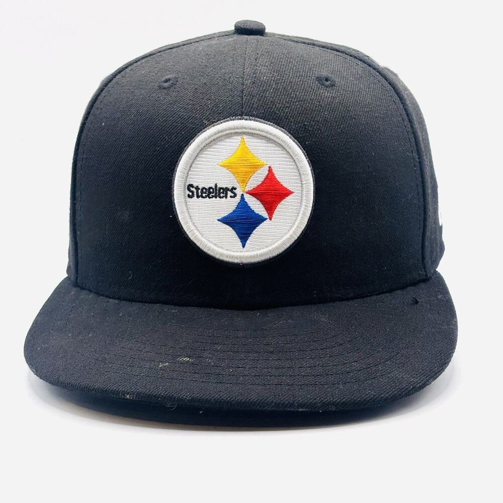 Pittsburgh Steelers Hat New Era 59Fifty Size 7 1/8 Fitted Cap Black NFL